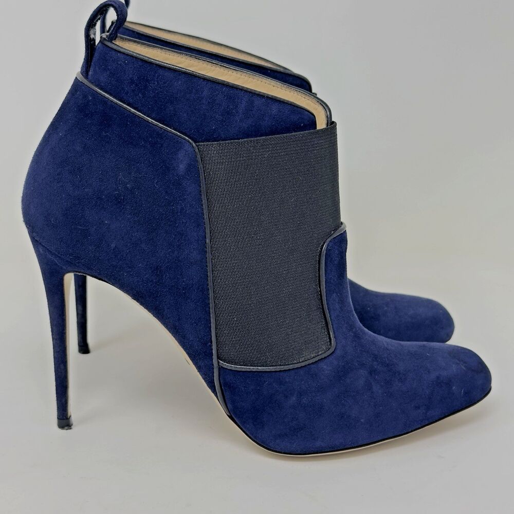 Paul Andrew‎ Women's Heeled Patent Leather BLue  Ankle Booties Size EUR 38.5
